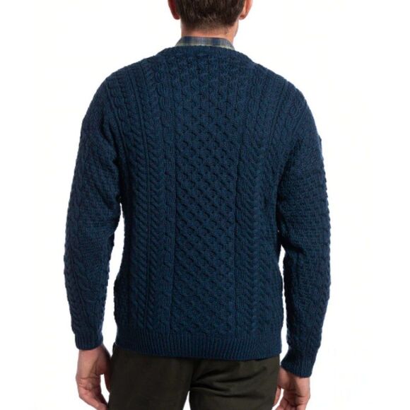 Rue Saint Patrick Men's 100% Wool Chunky Cable Knit Fall Winter Sweater - Picture 3 of 11